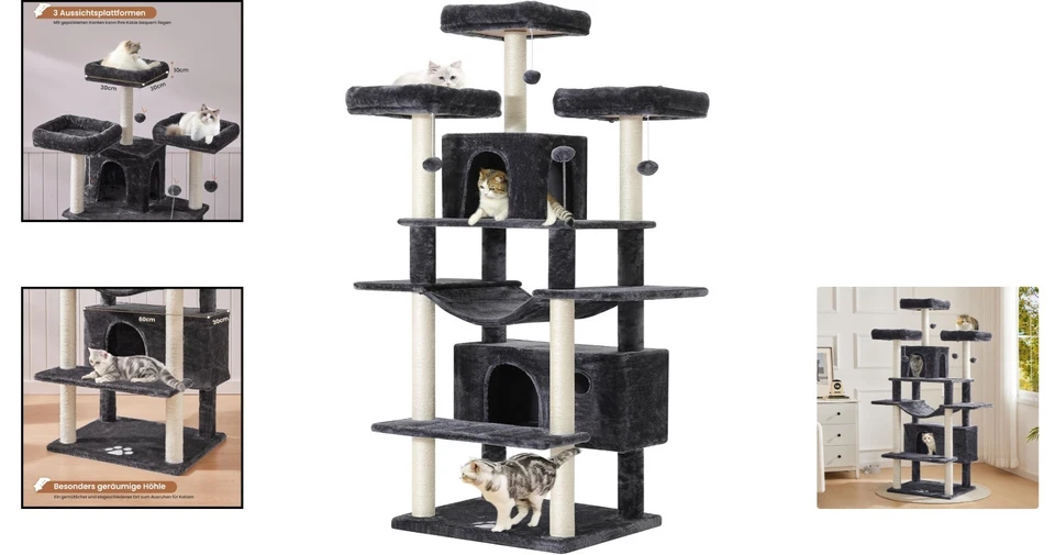 Großer Katzenkratzbaum XXL Sisal Plattformen stabile Katzenvilla - Bild 2 von 4