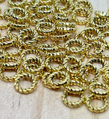 Abstandshalter Abstandsperle Spacer 100Stück 5-6mm Gold Ring Donut Rillen Metall