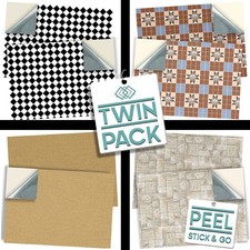 Dolls House 1:12 SELF ADHESIVE TWIN PACK Wallpaper For Tiled Floors