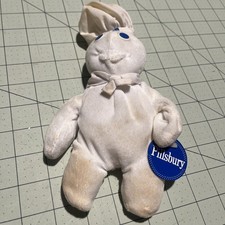 Vtg 1997 Pillsbury Doughboy Beanbag Plush Doll Toy Poppin Fresh Blue Tag