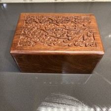 Pets Remembered Wood Cremation Urn Engraved Memorial Keepsake Box 6x4.25x2.75
