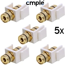 5 x Banana Keystone Jack Speaker Banana Coupler Spade Bare Wire Connector