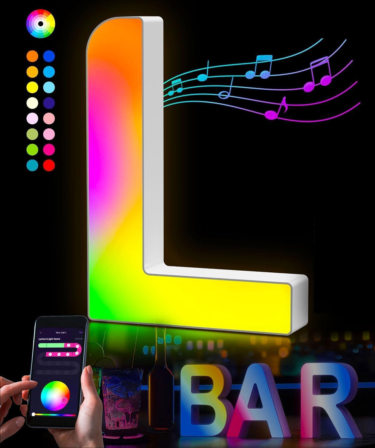 Lettere Luminose LED per Bambini e Regali - USB con App Bluetooth