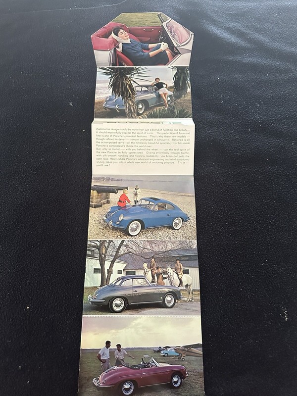 1960 1961 Porsche 356 B Postcard Brochure 1600 S-90 T5 356B B Roadster Catalog