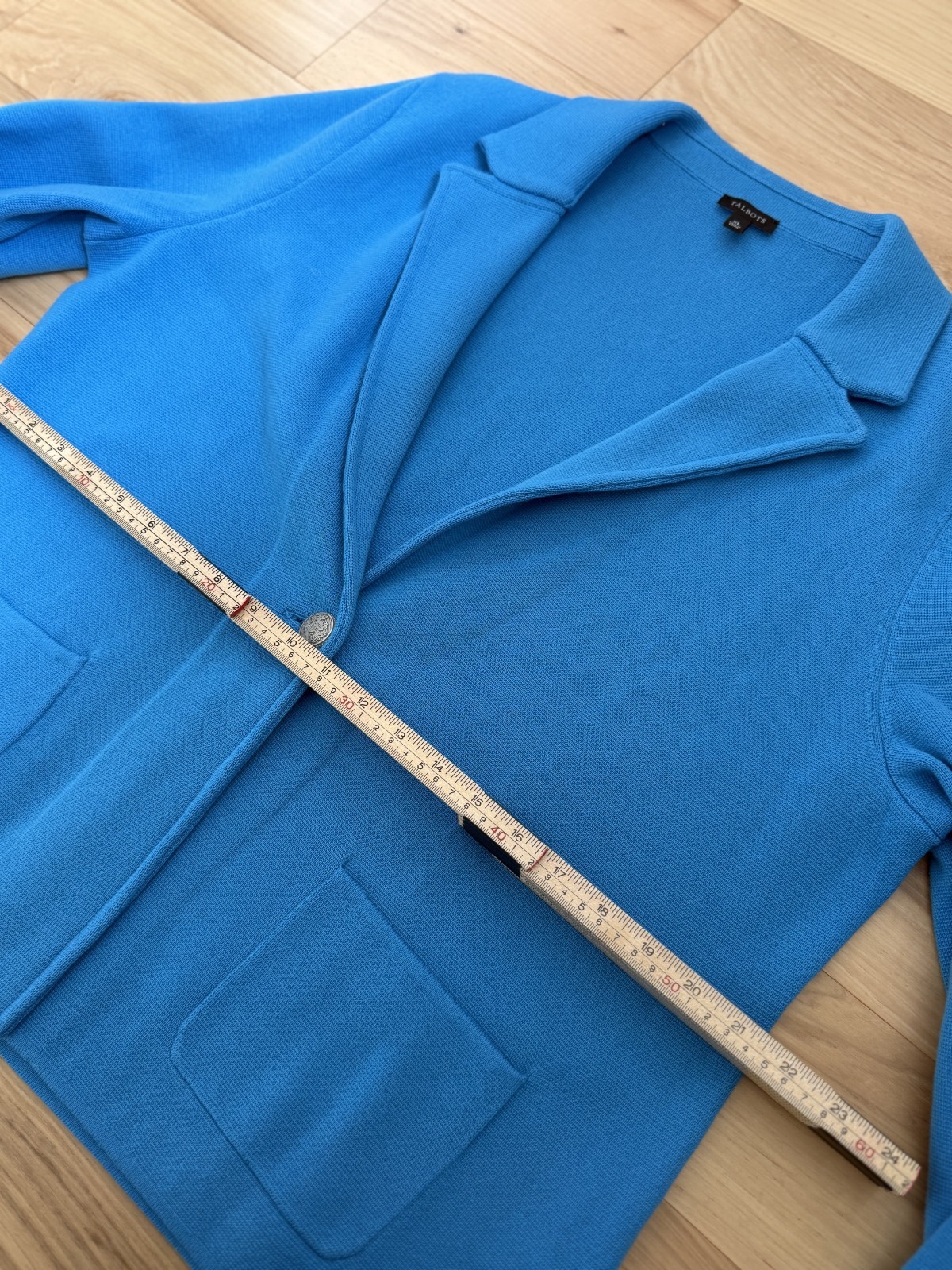 TALBOTS Patch Pocket Sweater Blazer Turquoise Blu… - image 9