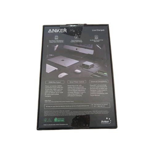 Anker Prime 250W Chargeur USB-C 6 Ports GaN Station de Charge Smart Control Dial - Photo 3 sur 4