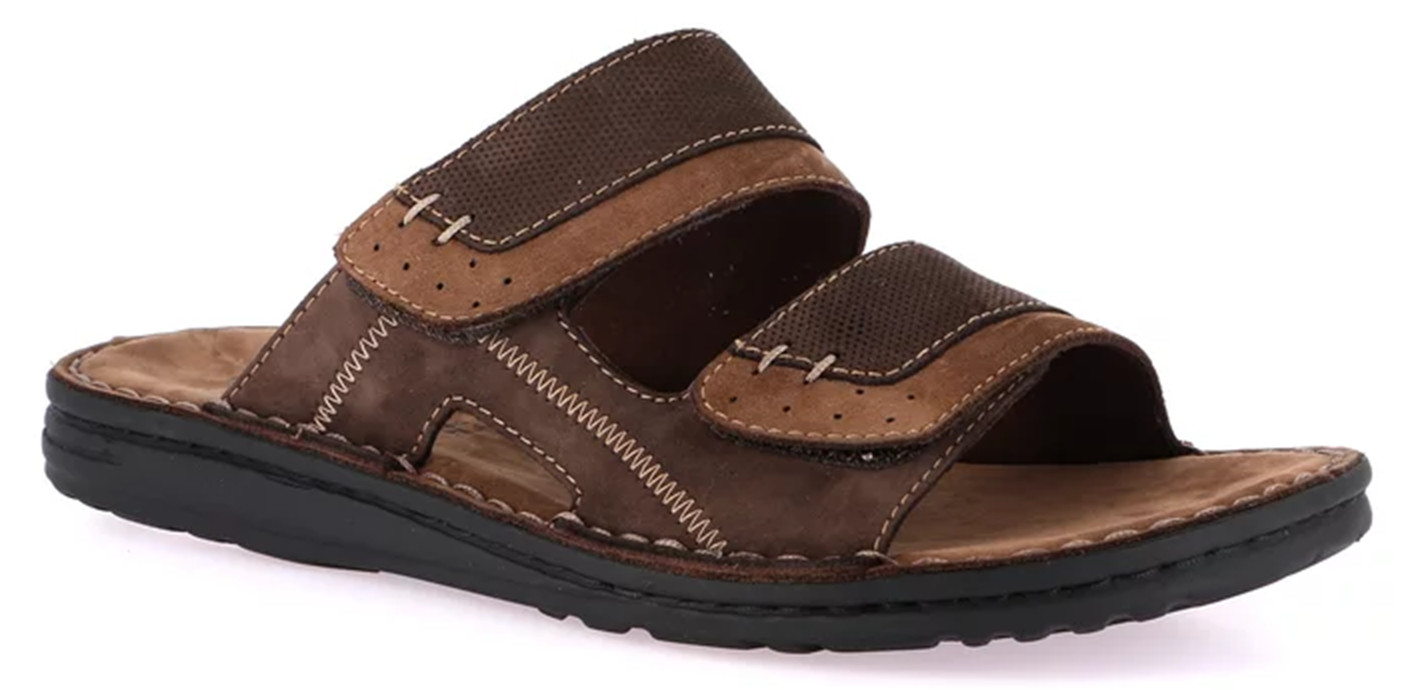 GRUNLAND CI3084-80 LAPO SLIPPERS SHOES MEN SLIP ON LEATHER BROWN HEAD 19190₽