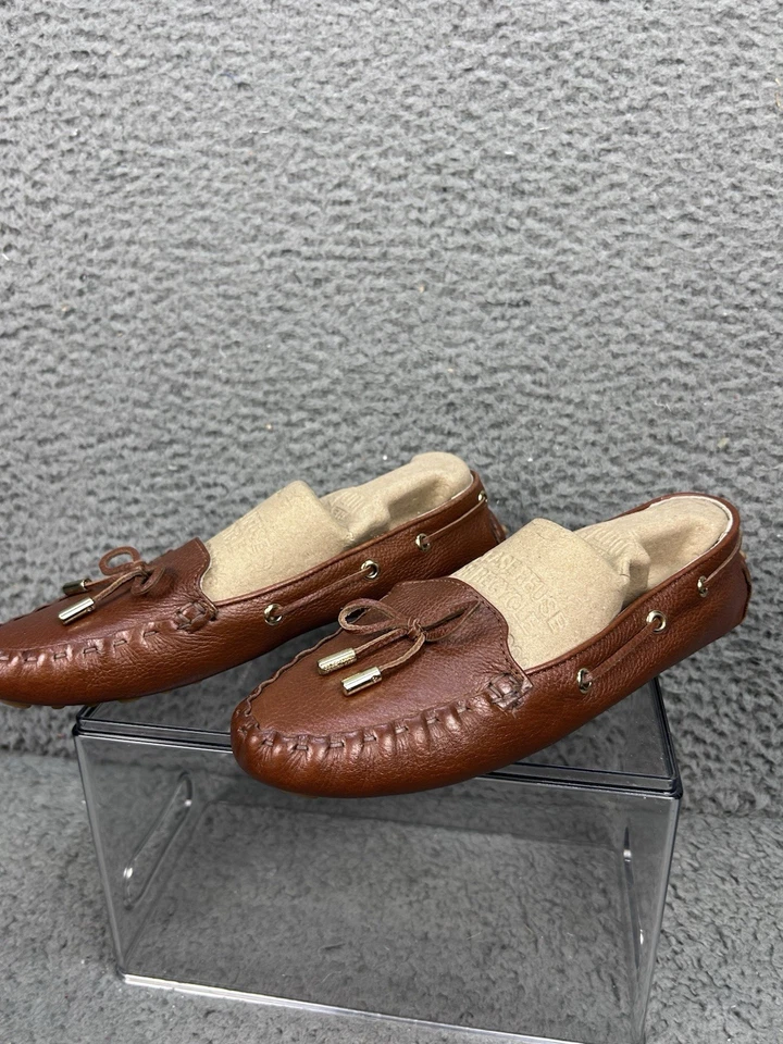 NUEVO Cole Haan Grand.Os Cuero Mocasines Planos Mujer 8 Woodbury Marrón Antideslizante Foto 3 de 4