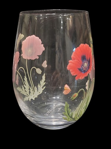Portmeirion Botanic Garden Stemless Wine Glass 5" Set of 4 Flowers Butterflies - Picture 11 of 18
