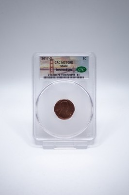 2017-S Lincoln Cent Shield Enhanced Uncirculated 1C - CAC MS70RD