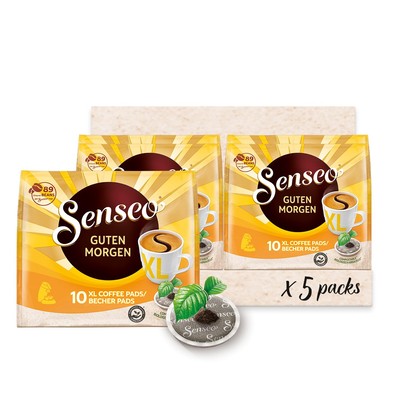Senseo Pads Guten Morgen XL Kaffee Ra-Zertifiziert 5 Packungen X 10 Becherpads