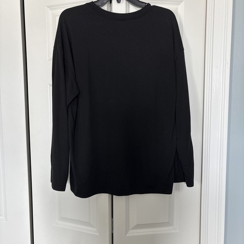 Shein Women's Long Sleeve Tee Size Small Black Graphic Print Crew Neck - Picture 8 of 10