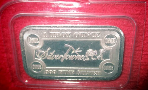 Silver Town 1 Ounce Silver Bar - Uncirculated - Sealed in Plastic Blister Pak