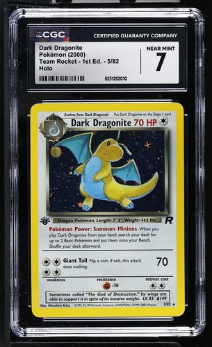 Dark Dragonite (1st Edition) graded CGC 7 for sale on eBay