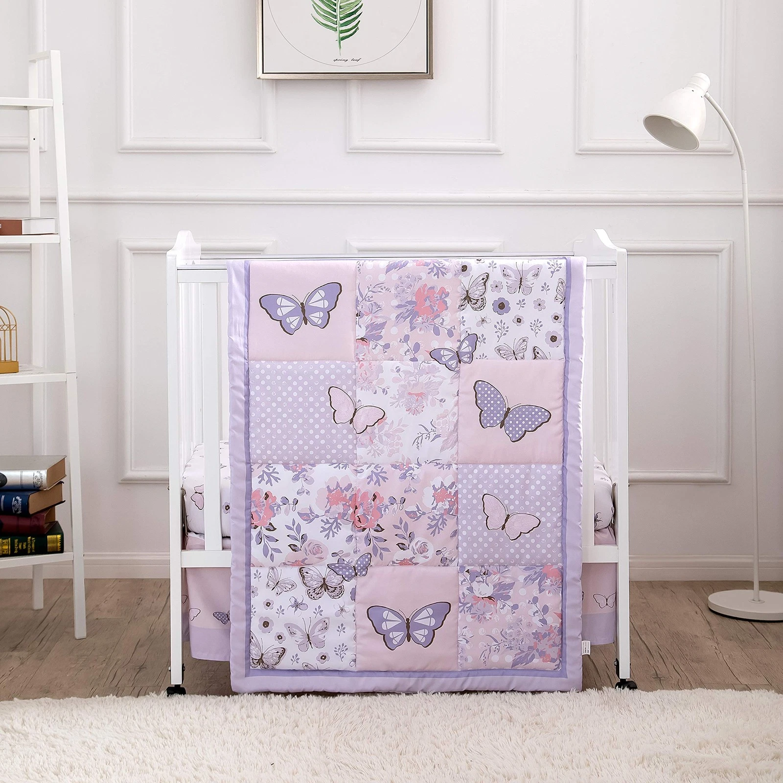 La Premura Baby Mini Crib Bedding Set for Girls, Pastel Purple Butterfly, 3 P...
Opens in a new wind
