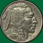 1935 Buffalo Nickel Almost Uncirculated AU Coin #36991