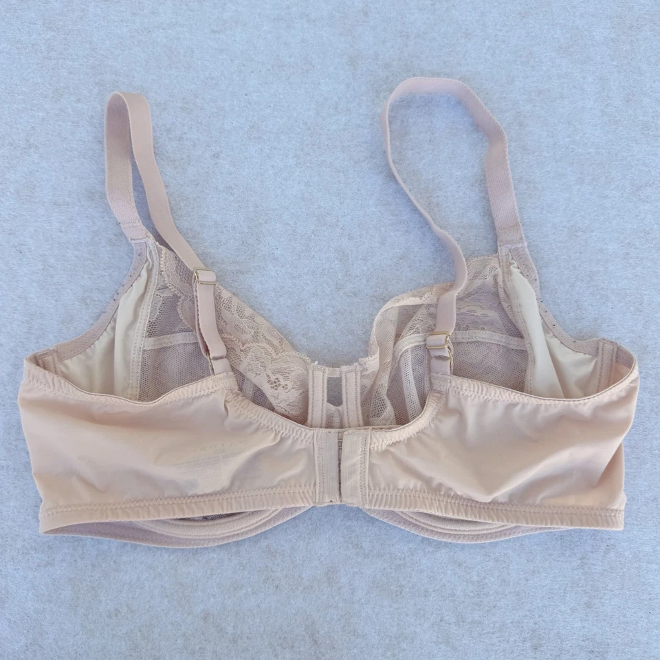 Sujetador Natori Mujer Talla 36D Encaje Beige Desnudo Con Aros Floral Malla Forrado Foto 2 de 4