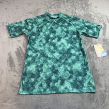 Kanu Surf Shirt Youth Large Green UPF 50 Swim Rash Guard Short Sleeve NEW