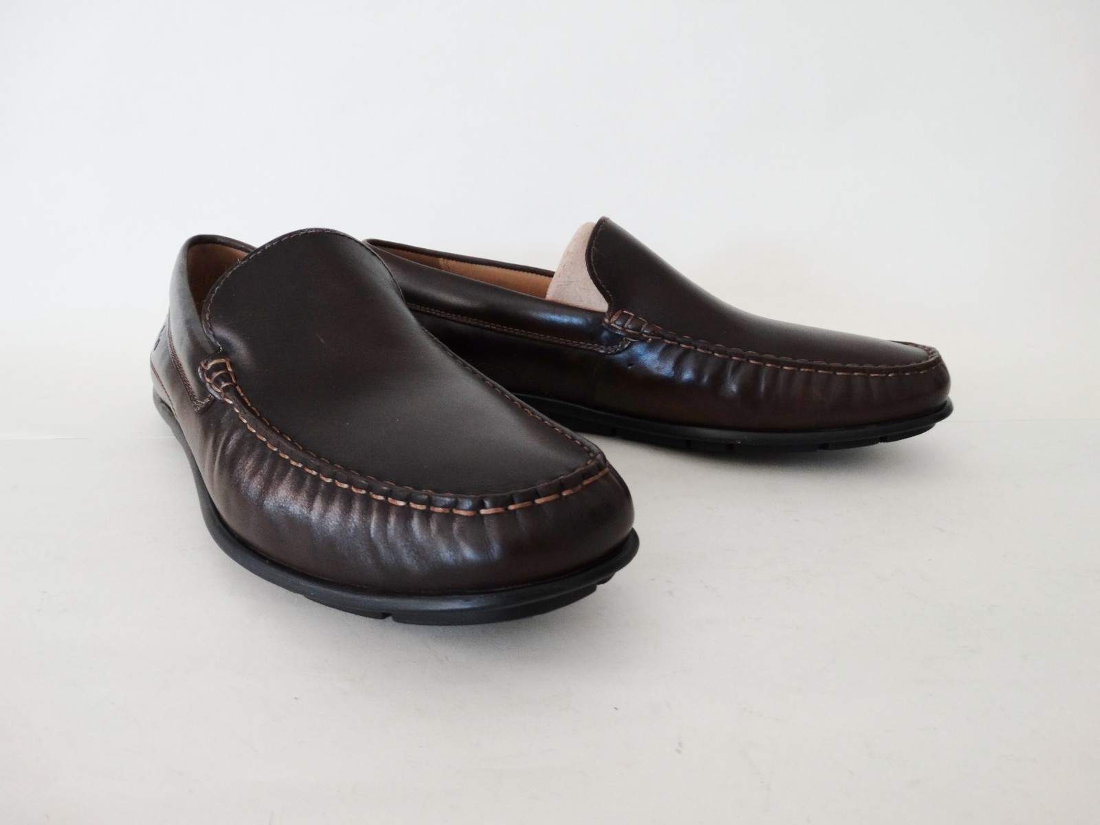 Ecco New Classic Moc Coffee Color Leather Slip-on Shoe Men's Size 45/11/11.5M