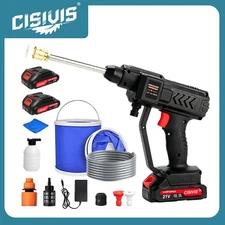 Portable Cordless Car High Pressure Washer Jet Water Wash Cleaner Gun +2 Battery