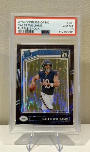 2024 Panini Donruss Optic Caleb Williams #201 Rated Rookie Purple Shock PSA 10