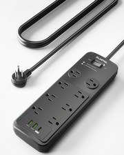 Surge Protector Power Strip 10ft 8 Outlets Flat Plug 20W USB C Charging 2040J