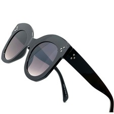 Cat Eye Sunglasses Women Black Lens UV400 Oversized Fashion Luxury Style Lentes