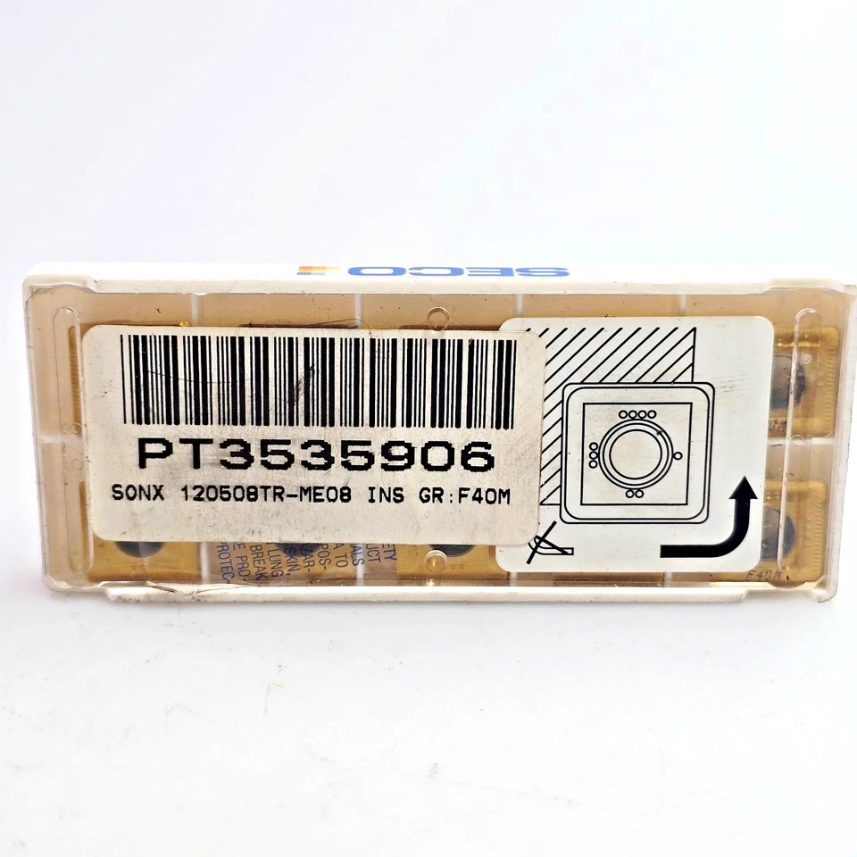 SECO SONX 120508TR-ME08 F40M Carbide Milling Inserts (Box of 10) - Image 2 of 4