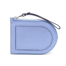 Delvaux Light Blue Leather Pin Coin and Card Wallet