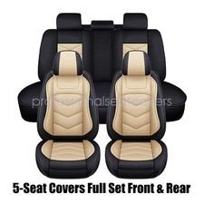 Pu Leather Seat Cover Front Rear Protector Cushion For Volvo Black Tan