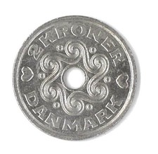 2 Kronen M&uuml;nze - D&auml;nemark - 2001