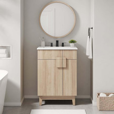 Miles 24” Oak Bathroom Vanity Cabinet - Sink Basin Not Included