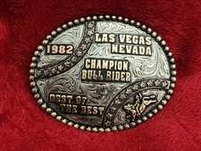 Champion Bull Riding X Treme Trophy Belt Buckle Las Vegas Nevada 1982 365