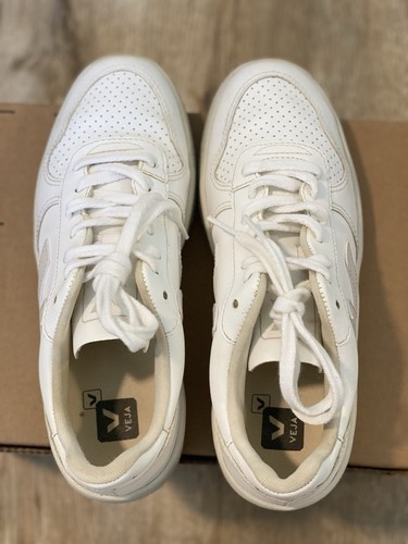 Veja V-10 CWL Sneakers US Women 8/Men 6 EUR 39 MSRP $170 Full White - 第 4/7 張圖片