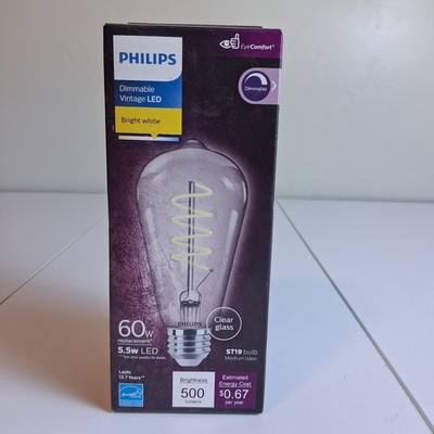 Philips led 60W Equivalent Daylight ST19 Medium Dimmable Vintage LED Decorative