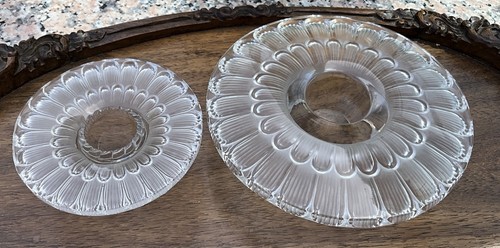 👀RARE R. LALIQUE DAHLIA Footed Two Part CANDLE HOLDER SIGNED MODEL 2114 C1934 - Picture 4 of 12