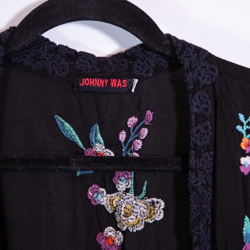 Cárdigan Kimono Johnny Was Calla Floral Estampado Floral Bordado Frente Abierto L - Imagen 2 de 4