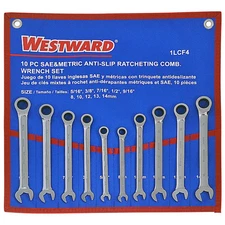 WESTWARD 4JMC6 Combo Wrench St,CV Steel,Satin,Offset 4JMC6