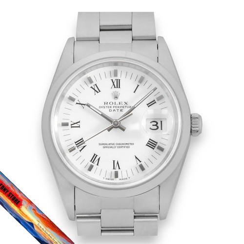 Rolex Oyster Perpetual Date 15200 Men's Watch White Dial Elegant Clasp