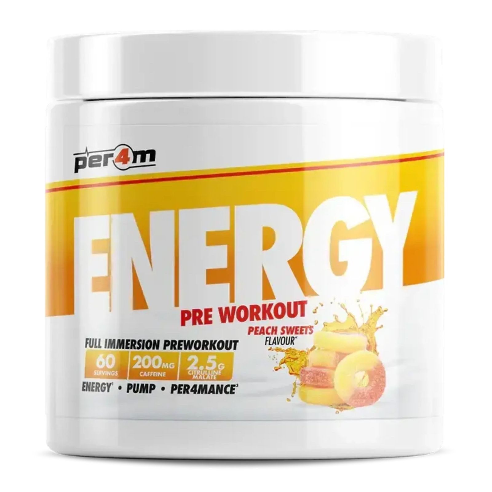 PER4M ENERGY PRE-WORKOUT ENERGY PUMP PERFORMANCE 390G PEACH SWEETS