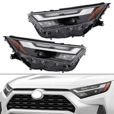 LED Headlight Assembly 22-23 for Toyota RAV4 XLE Halogen Pair Black Clear Lens