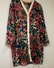 Victoria  s Secret Vtg Medium Large Gold Label Floral Slip Night Shirt Robe