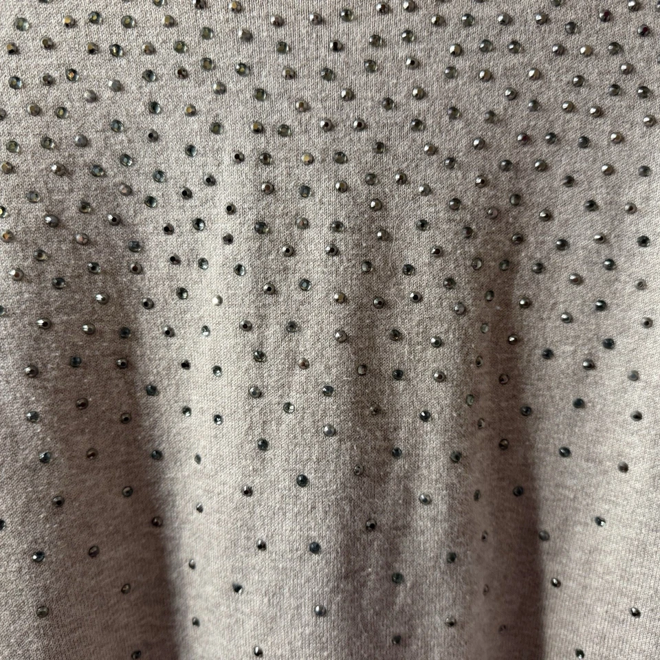 Blusa Express Mujer Talla L Tejido Taupe Estrás Manga Larga Foto 3 de 4