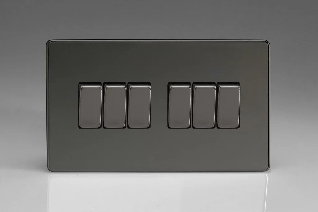 Switch Iridium Light 10A 6-Gang 2-Way Screwless Varilight XDI96S