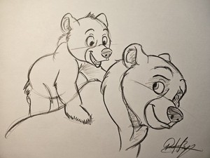 Disney Brother Bear Koda Kenai Character Rough Drawing/Sketch Signed Animation 