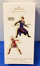 2 HALLMARK KEEPSAKE ORNAMENTS ANAKIN SKYWALKER AHSOKA TANO STAR WARS - 2009