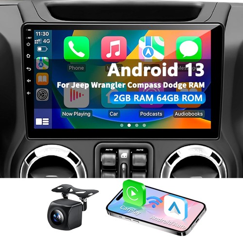 For Jeep Wrangler JK 2007-2016 10.1" Android 13.0 Car Radio Stereo GPS CARPLAY - Picture 2 of 16