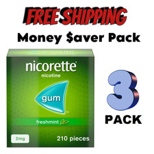 3 x Nicorette Fresh mint Gum 2Mg 210 Pieces - USA SELLER - VERY FAST SHIPPING