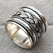 925 Sterling Silver, Solid Silver, Band Ring, Unisex, Oxidized Band