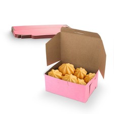 MT Products Pink Cookie Boxes - 6" x 4.5" x 2.75" Bakery Boxes - Pack of 250